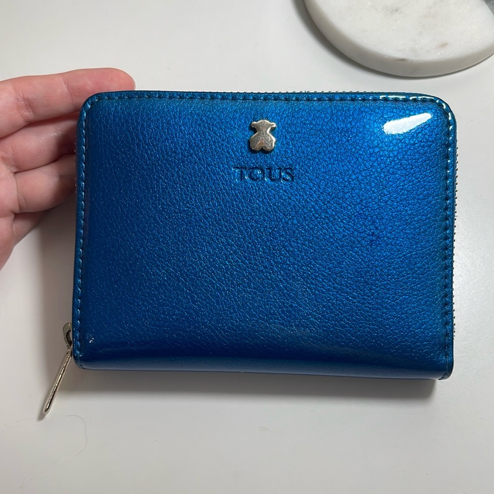 Tous Small Dorp Blue Leather Wallet